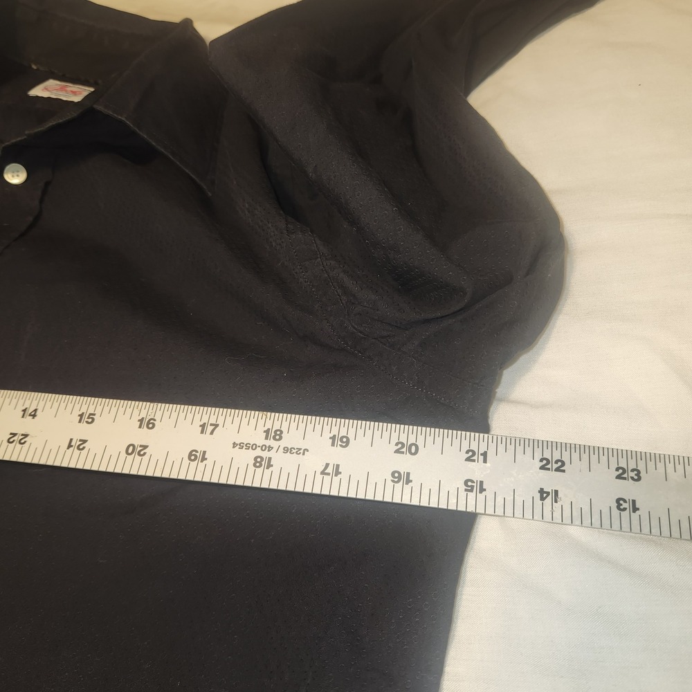 Jachs Just A Cheap Shirt Mens Black Textured Dobby Cotton Button Down 500-25402 - Picture 4 of 5